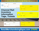 Channel Rail Information Tickets  for 1 1/4 inch size shelfs
